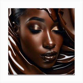 Black Woman With Chocolate Makeup Canvas Print