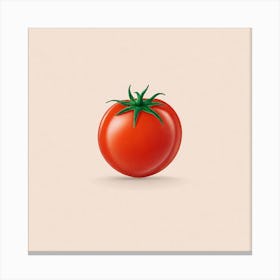 Tomato On A Beige Background Canvas Print