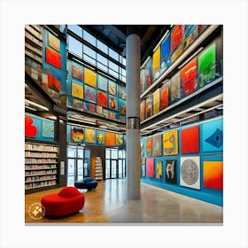 Library Interior Canvas Print