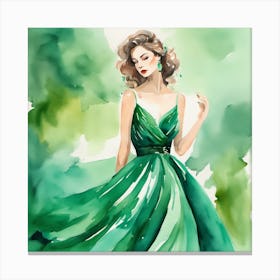 Emerald Green Dress Canvas Print
