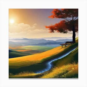 Sunset On The Hill Canvas Print