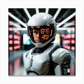 Futuristic Man In Futuristic Suit 44 Canvas Print