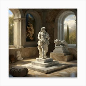 Room With Statues 1 Canvas Print