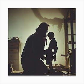 Shadow Of A Father and A Child Canvas Print