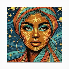 Aetheris Celestial Portrait Canvas Print