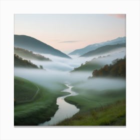 Mist In The Valley Canvas Print