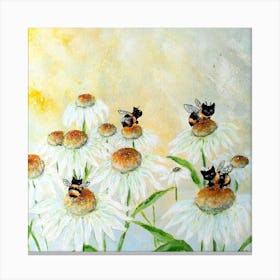 Daisy Bumble Cats Canvas Print