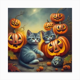 Halloween Kittens 1 Canvas Print