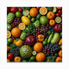 Colorful Fruits And Vegetables Canvas Print