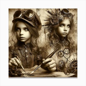 Steampunk Girls Canvas Print