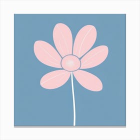 A White And Pink Flower In Minimalist Style Square Composition 507 Canvas Print