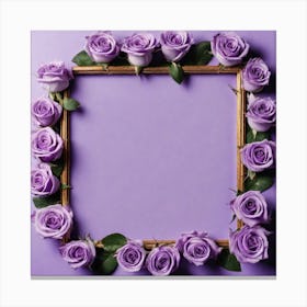 Purple Roses Frame Canvas Print