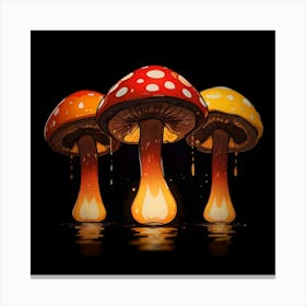 Three Mushrooms Canvas Print
