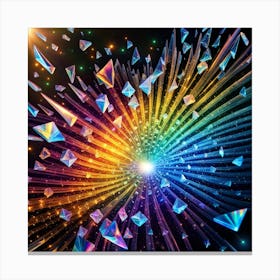 Bright Color Crystal Explosion Abstract Painting Canvas Print