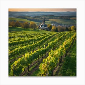 Vineyards At Sunset Canvas Print