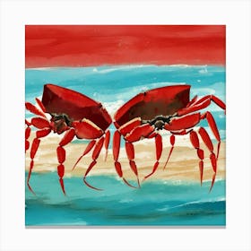 Crabs On The Beach Canvas Print