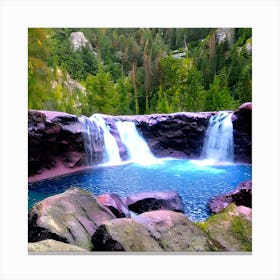 Waterfall In The Forest 3 Canvas Print