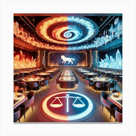 A Sci Fi Themed Interior Of The Balance Hall In A Restaurant Canvas Print