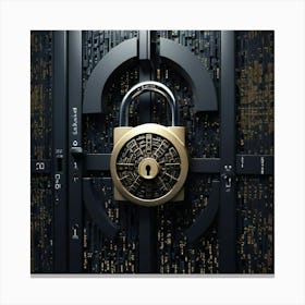 Padlock On A Door 1 Canvas Print