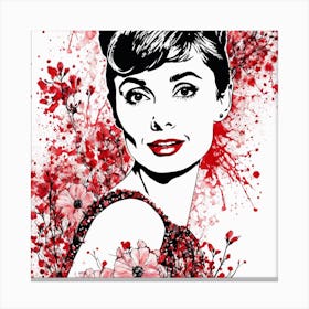 Audrey Hepburn Portrait Painting (17) Canvas Print