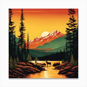 Sunset In The Mountains 1 Canvas Print