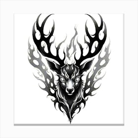 Deer Head Tattoo Canvas Print