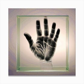 Handprint In Glass Canvas Print