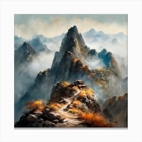 Chinese Mountains Landscape Painting (157) Canvas Print