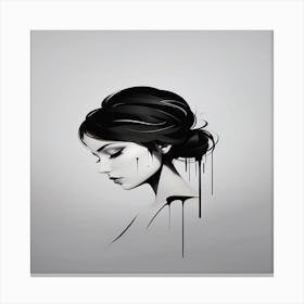Girl With Dripping Hair Canvas Print