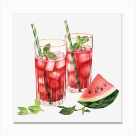 Watermelon Cocktail 25 Canvas Print