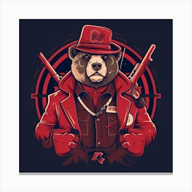 Bear In A Hat Canvas Print