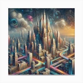 Futuristic Cityscape Canvas Print