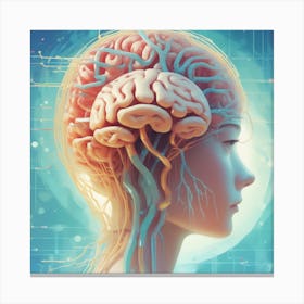 Brain - Female Head Canvas Print