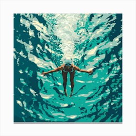 A Swimmer In A Pool Vector Design Illustration 1718672316 3 Canvas Print