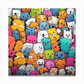 Kawaii Cats Graffiti Art for wall decor Canvas Print