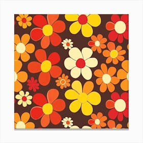 60s Floral Pattern Canvas Print