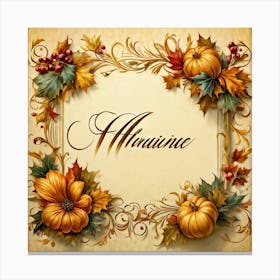 An Elaborate Display Of Calligraphy Gracefully Forming Happy Thanksgiving Greetings Swirling Wit (4) 1 Canvas Print