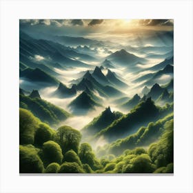Mountains And Clouds Canvas Print