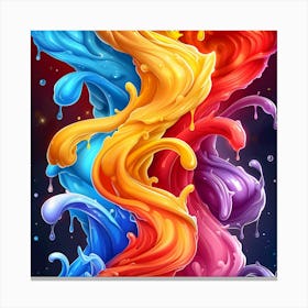 Molten Color Medley Abstract Canvas Print