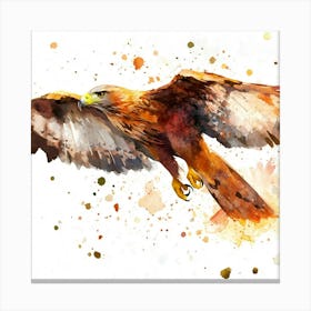 Red Kite Watercolor Painting 1 Canvas Print