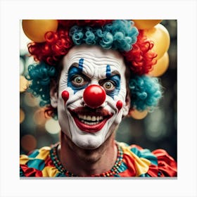 Clown With Balloons Canvas Print