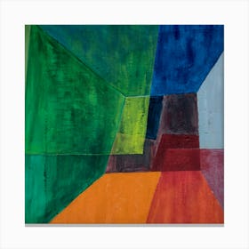 Abstract with Orange, Green & Blue Canvas Print