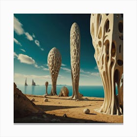 Futuristic Sculptures Canvas Print