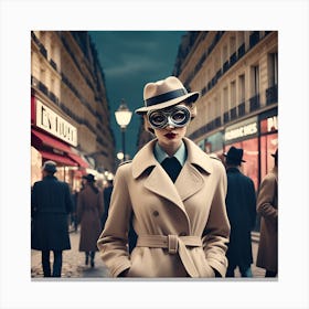 Chic Parisian Fashion Investigates A Retrofuturist Mystery In The Heart Of The City Canvas Print