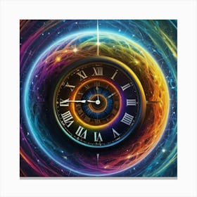 Clock In Space Canvas Print