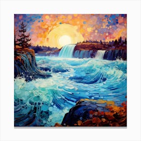 Sunset At The Falls 1 Canvas Print