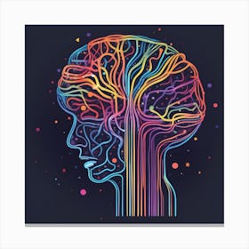 Human Head With Tree Canvas Print