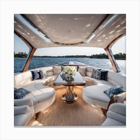 Interior Of A Luxury Yacht 2022 Canvas Print