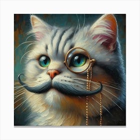 Mustache Cat 1 Canvas Print