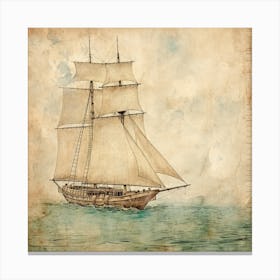 Vintage Sailboat 10 Canvas Print